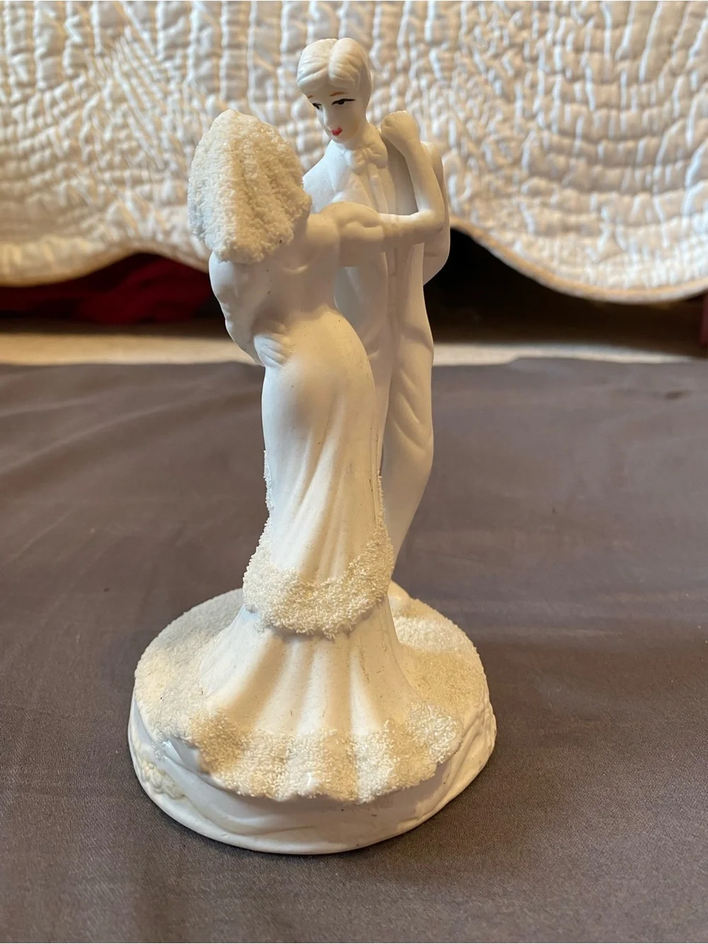 K's Collection ceramic white wedding cake topper bride groom 6.5 inches